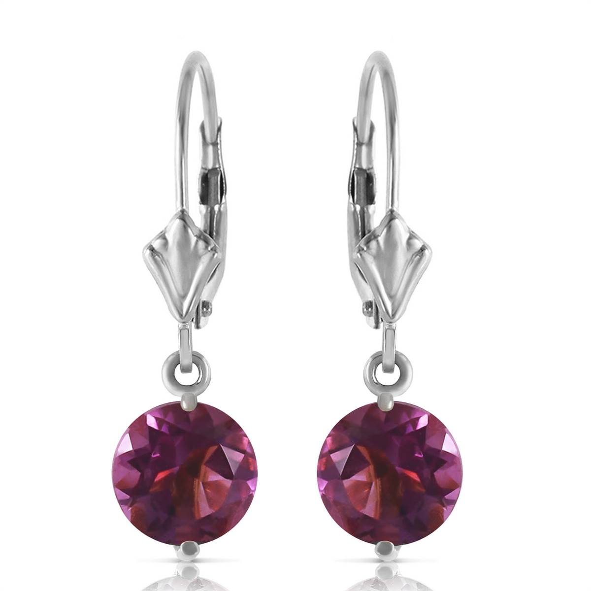 3.1 Carat 14K Solid White Gold Gifted Amethyst Earrings