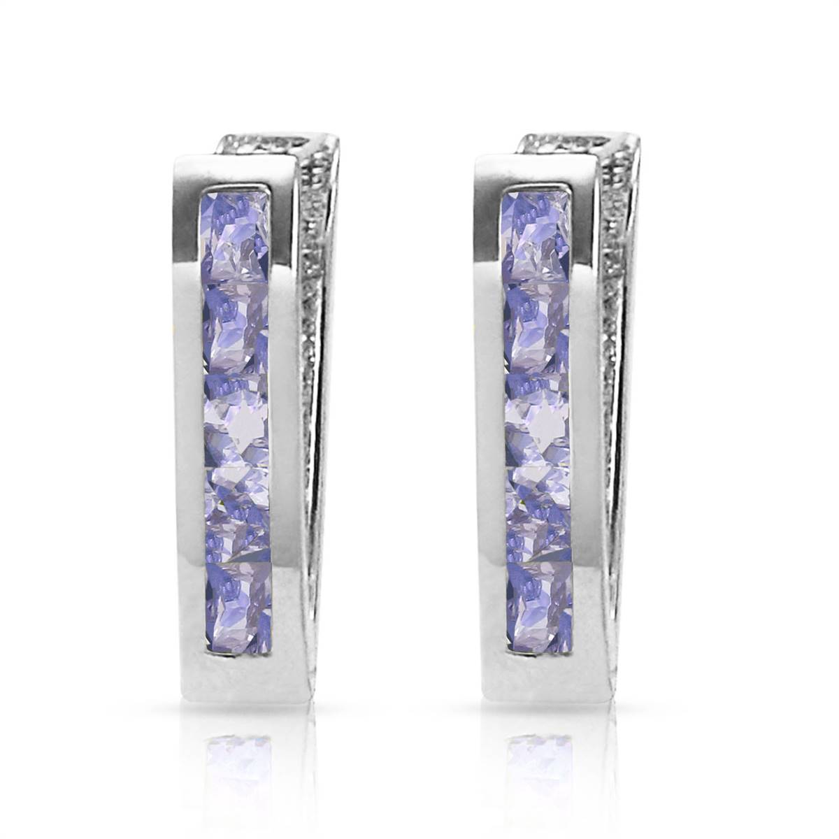 0.95 Carat 14K Solid White Gold Consequences Tanzanite Earrings