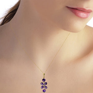 3.15 Carat 14K Solid Yellow Gold Specially For You Amethyst Necklace