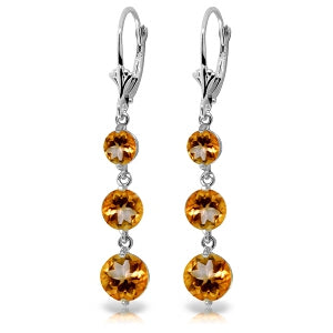7.2 Carat 14K Solid White Gold Chance Meeting Citrine Earrings