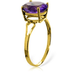 2.2 Carat 14K Solid Yellow Gold Penchant For The Dramatic Amethyst Ring
