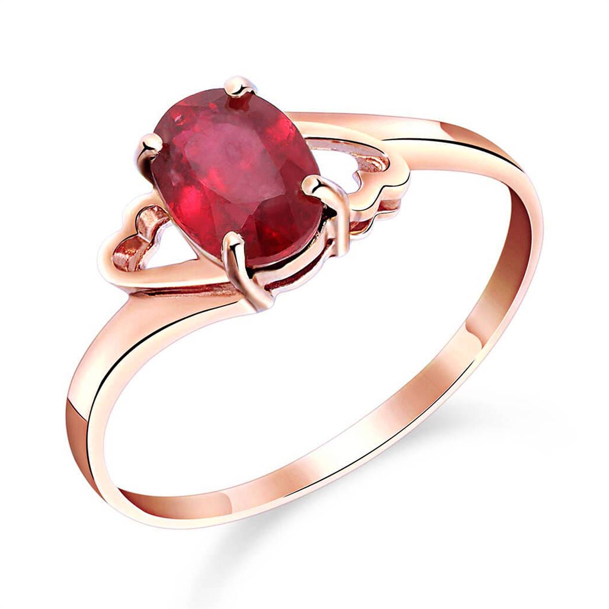 1.15 Carat 14K Solid Rose Gold Ring Natural Ruby