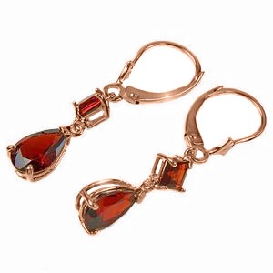 4.5 Carat 14K Solid Rose Gold Garnet Cabernet Earrings