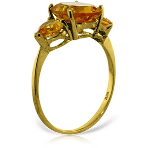3.5 Carat 14K Solid Yellow Gold Ring Natural Citrine