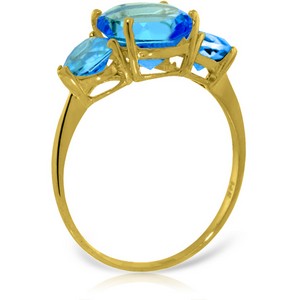 4.2 Carat 14K Solid Yellow Gold Passionate About Blue Topaz Ring