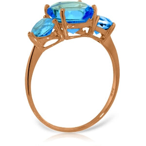 4.2 Carat 14K Solid Rose Gold Bounty Blue Topaz Ring