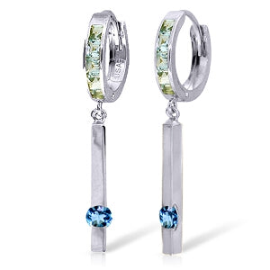 1.35 Carat 14K Solid White Gold That Smile Of Yours Blue Topaz Earrings