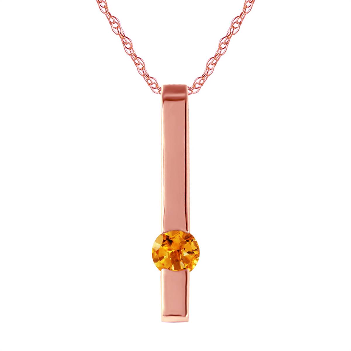 0.25 Carat 14K Solid Rose Gold Necklace Naturalcitrine