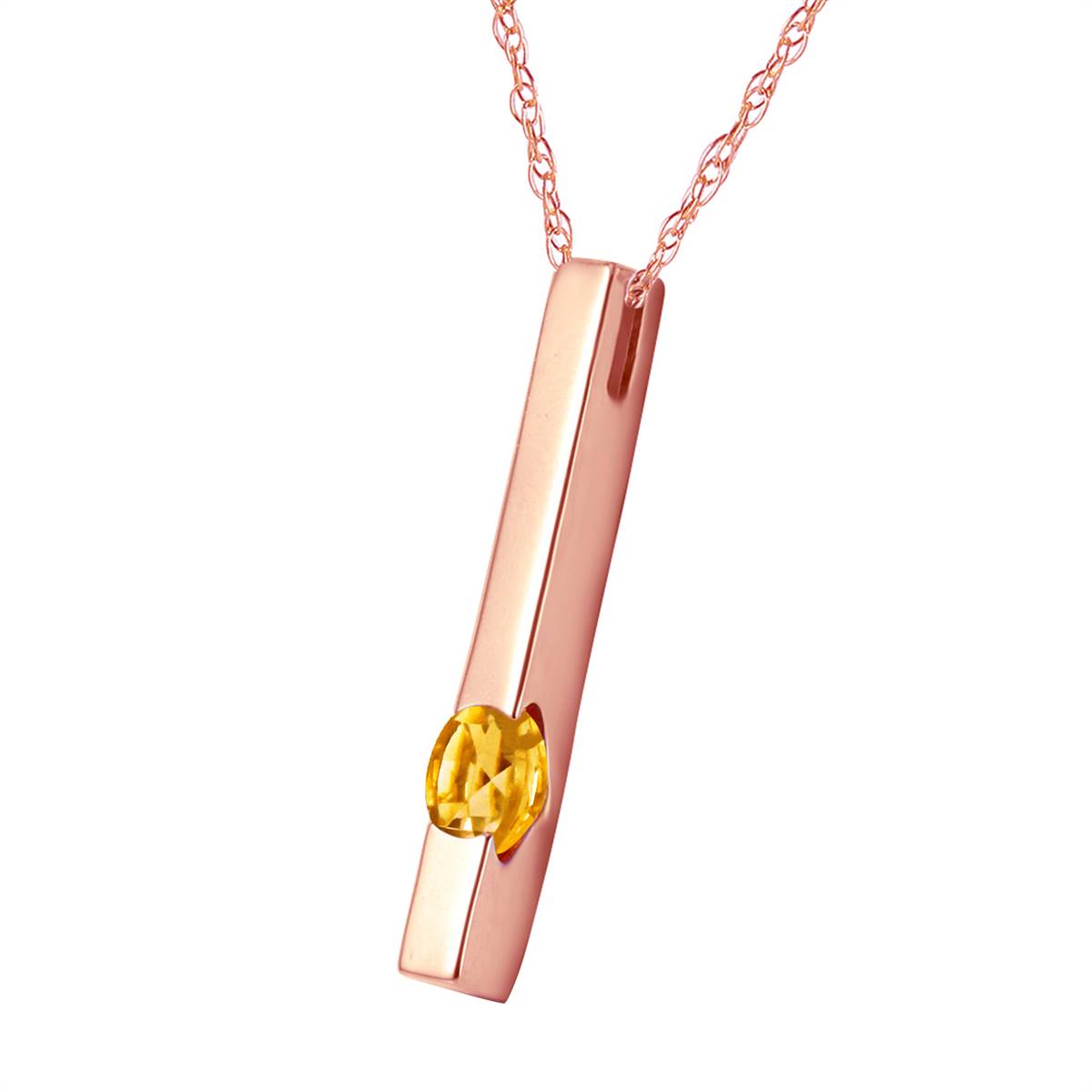 0.25 Carat 14K Solid Rose Gold Necklace Naturalcitrine