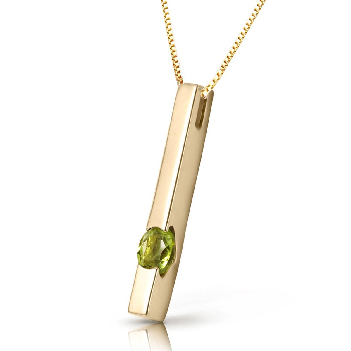 0.25 Carat 14K Solid Yellow Gold Love Comes Naturally Peridot Necklace