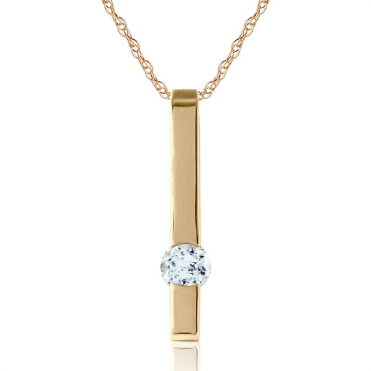 0.25 Carat 14K Solid Yellow Gold Raise The Bar Aquamarine Necklace