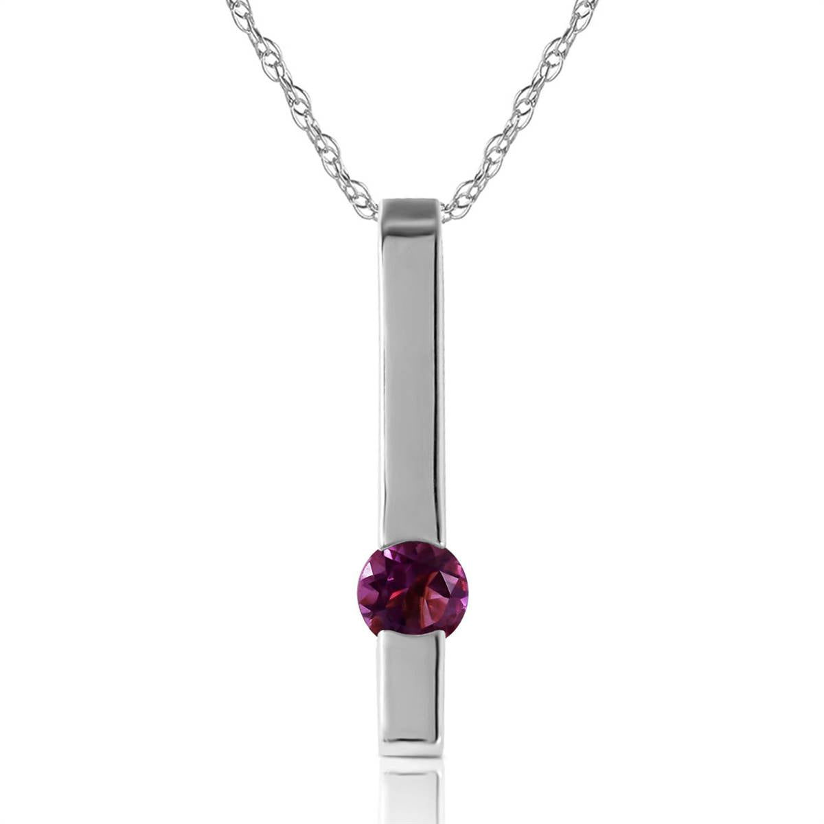 0.25 Carat 14K Solid White Gold Persistent Echo Amethyst Necklace