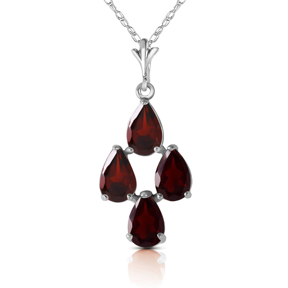 1.5 Carat 14K Solid White Gold Night Out Garnet Necklace