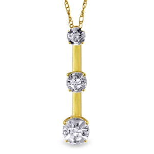 0.1 Carat 14K Solid Yellow Gold Diamond Necklace
