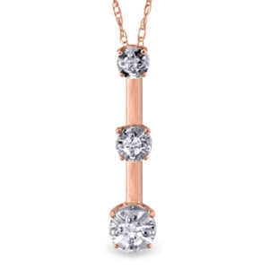 0.1 Carat 14K Solid Rose Gold Diamond Necklace