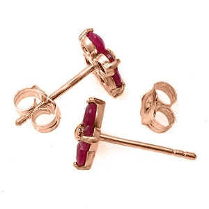 1.15 Carat 14K Solid Rose Gold Diana Ruby Stud Earrings