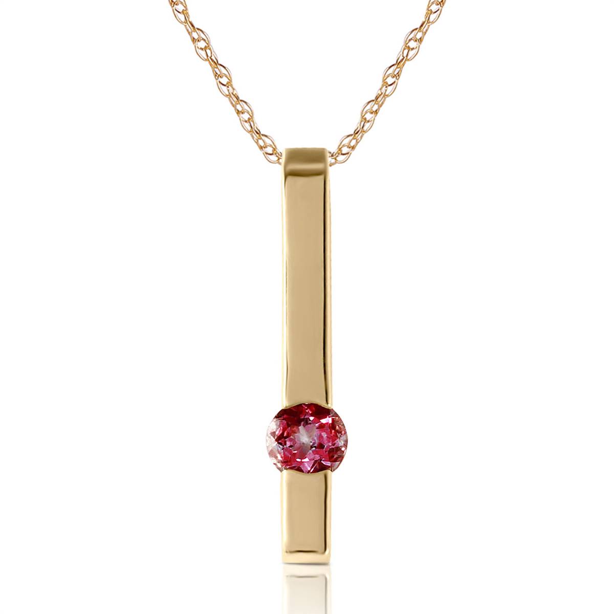 0.25 Carat 14K Solid Yellow Gold Sweetest Success Pink Topaz Necklace