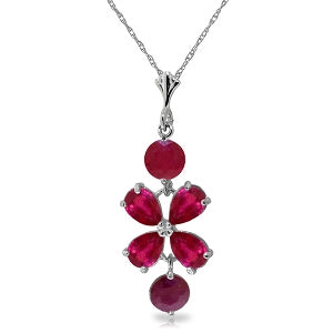 3.15 Carat 14K Solid White Gold You Win Again Ruby Necklace