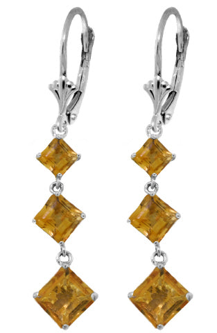 4.79 Carat 14K Solid Yellow Gold Becoming Citrine Earrings