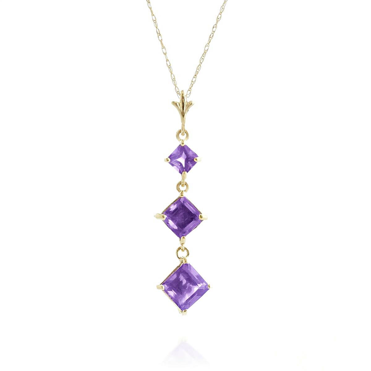 2.4 Carat 14K Solid Yellow Gold Sentimento Amethyst Necklace