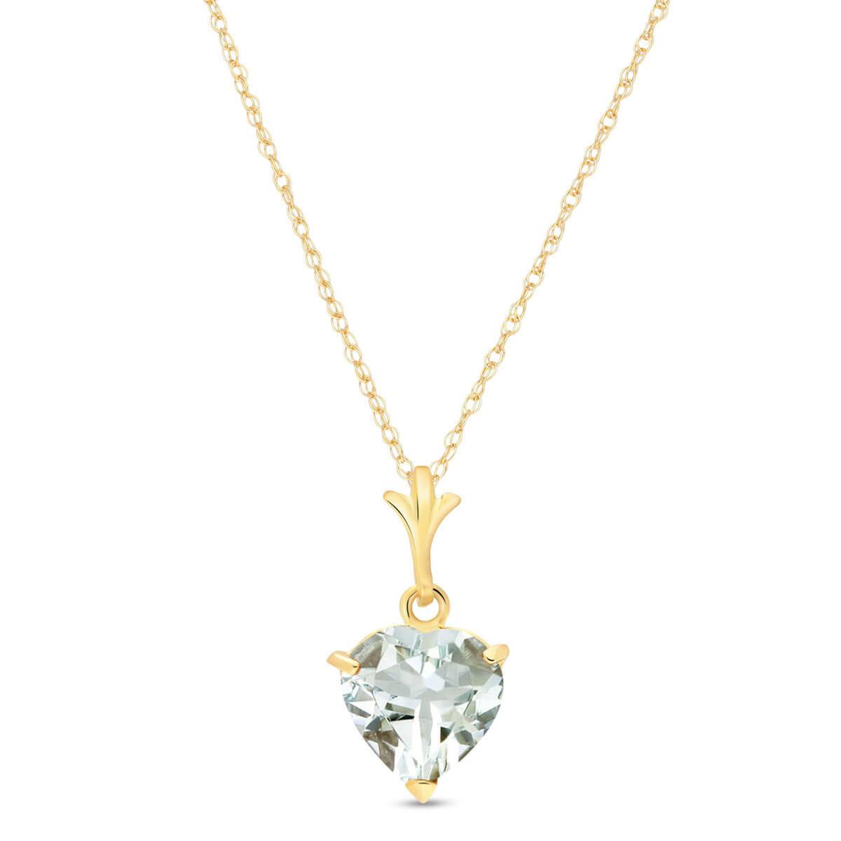 1.15 Carat 14K Solid Yellow Gold Love Foundation Aquamarine Necklace