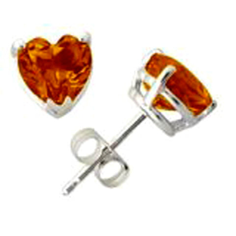 3.25 Carat 14K Solid Yellow Gold Stud Earrings Natural Citrine