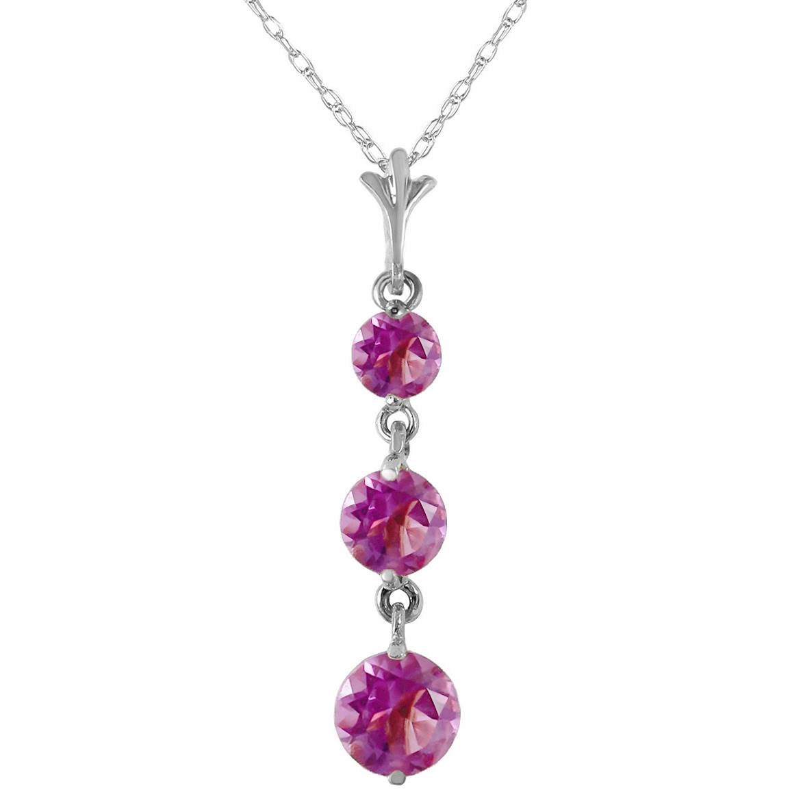 3.6 Carat 14K Solid White Gold Soaring High Amethyst Necklace