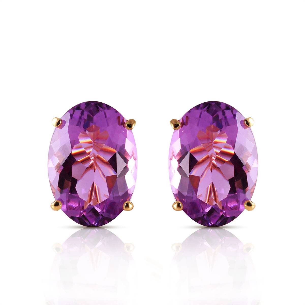 15.1 Carat 14K Solid Yellow Gold French Clips Earrings Natural Amethyst