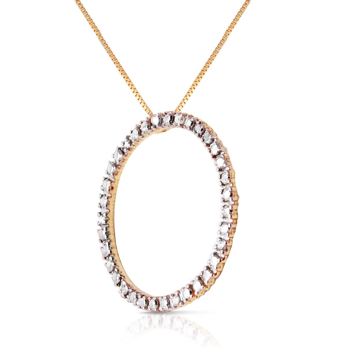 0.52 Carat 14K Solid Yellow Gold Diamond Circle Of Love Necklace