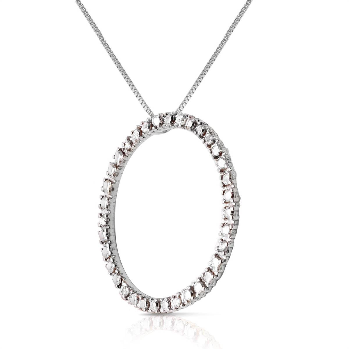 0.52 Carat 14K Solid White Gold Diamond Circle Of Love Necklace