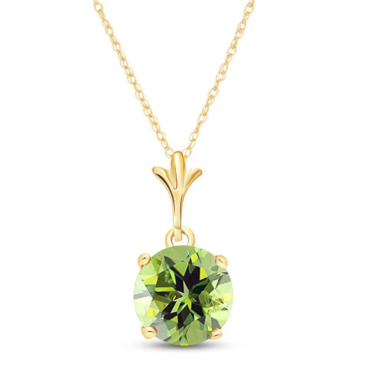 1.15 Carat 14K Solid Yellow Gold Fits Of Passion Peridot Necklace