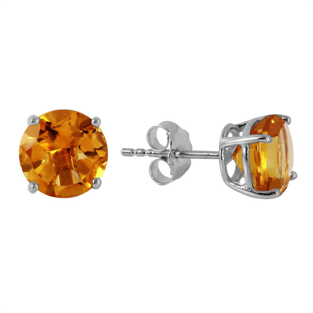 3.1 Carat 14K Solid White Gold Vous Le Charme Citrine Earrings