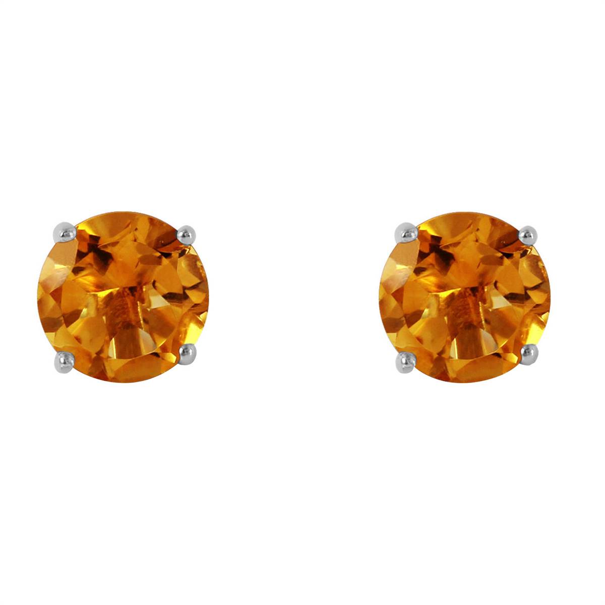 3.1 Carat 14K Solid White Gold Vous Le Charme Citrine Earrings