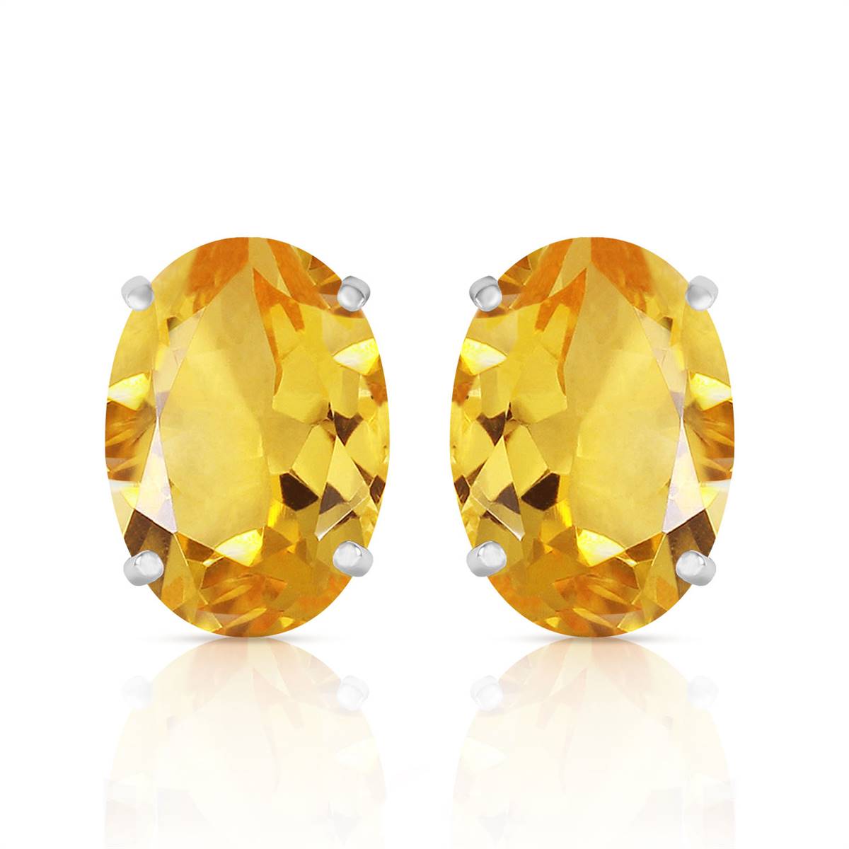 13 Carat 14K Solid White Gold French Clips Earrings Natural Citrine