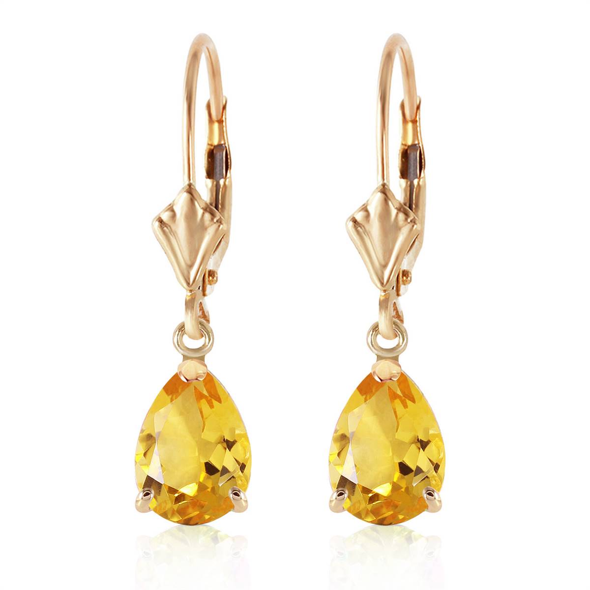 2.85 Carat 14K Solid Yellow Gold Extravaganza Citrine Earrings
