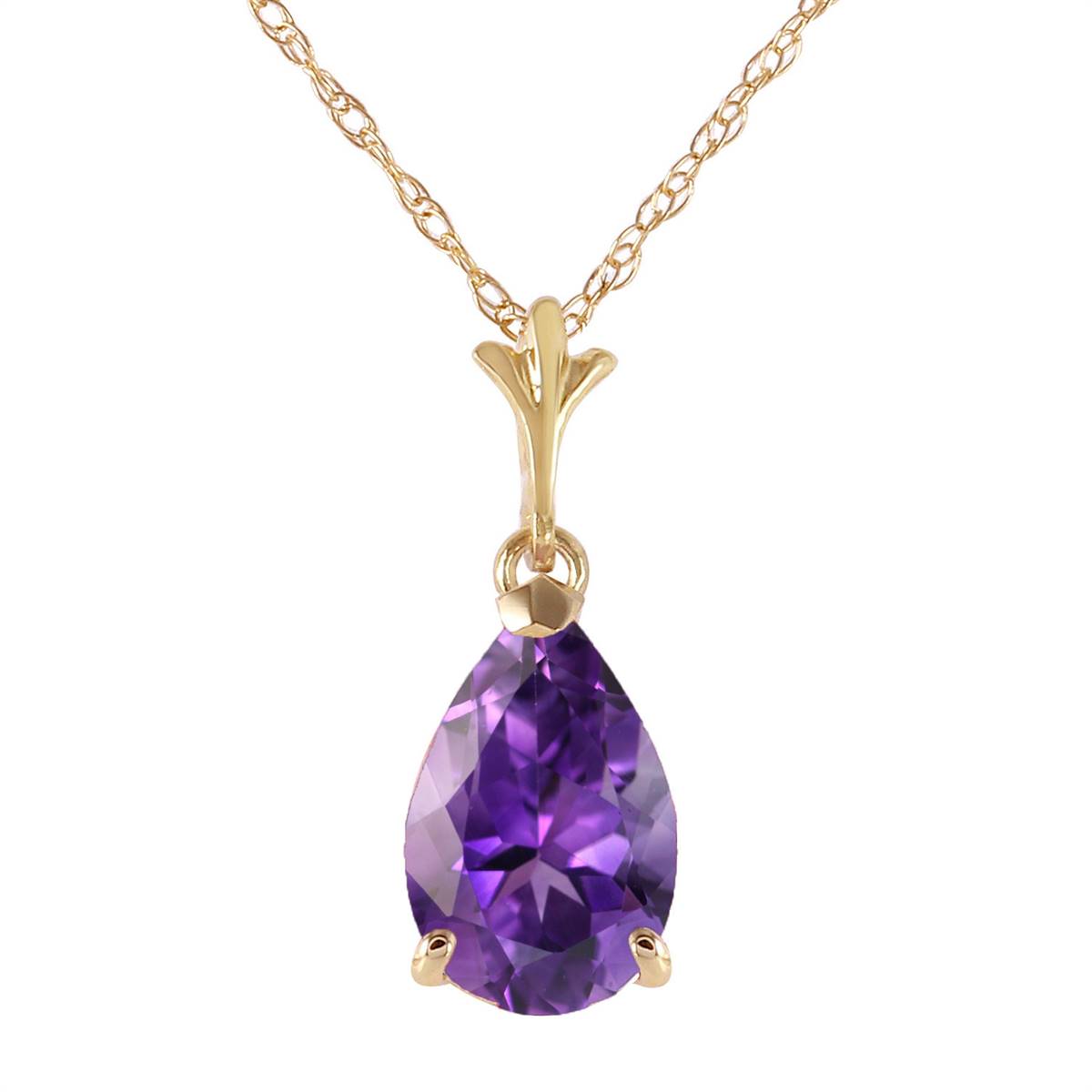 1.5 Carat 14K Solid Yellow Gold Memory Lane Amethyst Necklace
