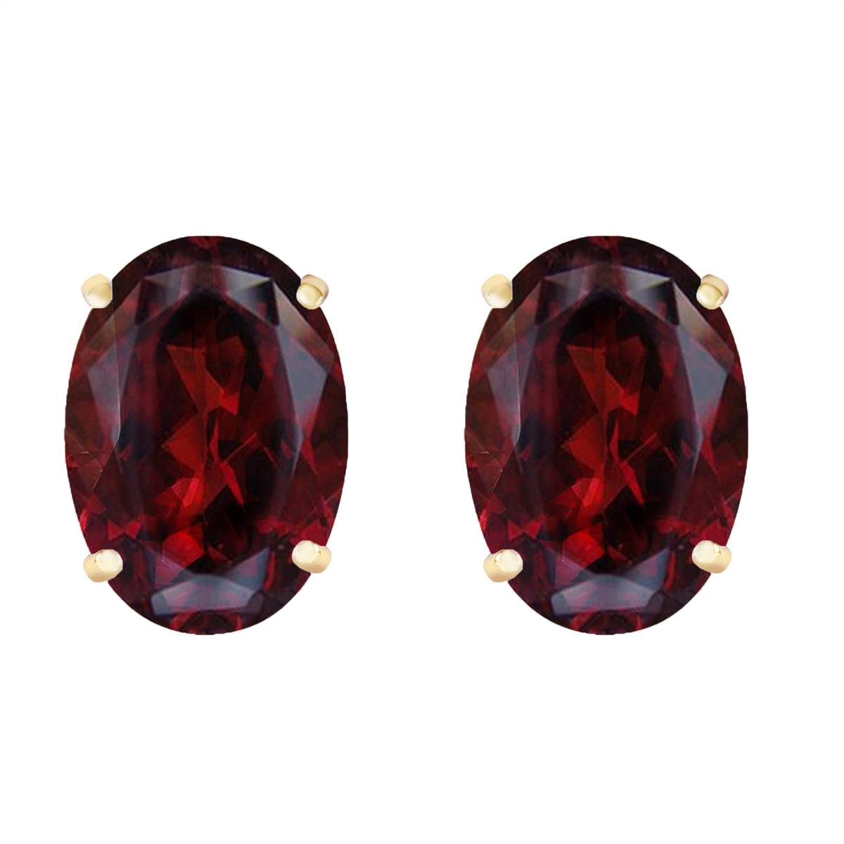 13 Carat 14K Solid Yellow Gold French Clips Earrings Natural Garnet