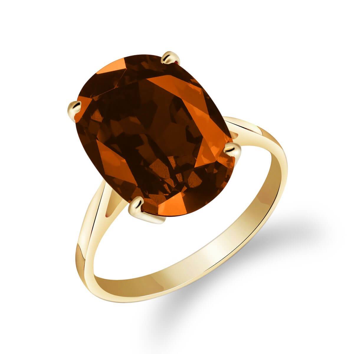 6 Carat 14K Solid Yellow Gold Ring Natural Oval Garnet