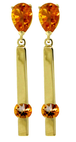 4.25 Carat 14K Solid White Gold My Heart Is Here Citrine Earrings