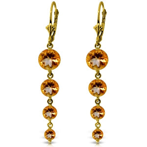 7.8 Carat 14K Solid Yellow Gold Drizzle Citrine Earrings