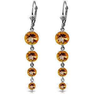 7.8 Carat 14K Solid White Gold Hope Will Find You Citrine Earrings