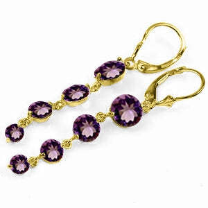 7.8 Carat 14K Solid Yellow Gold Drizzle Amethyst Earrings