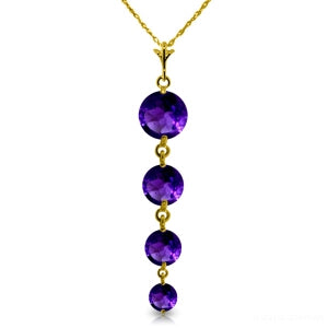 3.9 Carat 14K Solid Yellow Gold Salome's Dance Amethyst Necklace