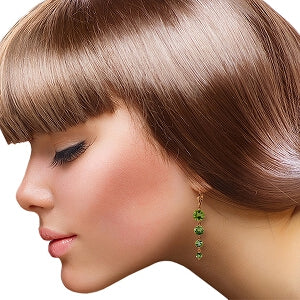 14K Solid Rose Gold Chandelier Natural Peridot Gemstone Earrings