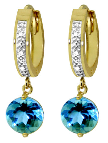 3.28 Carat 14K Solid White Gold Exchanges Blue Topaz Diamond Earrings