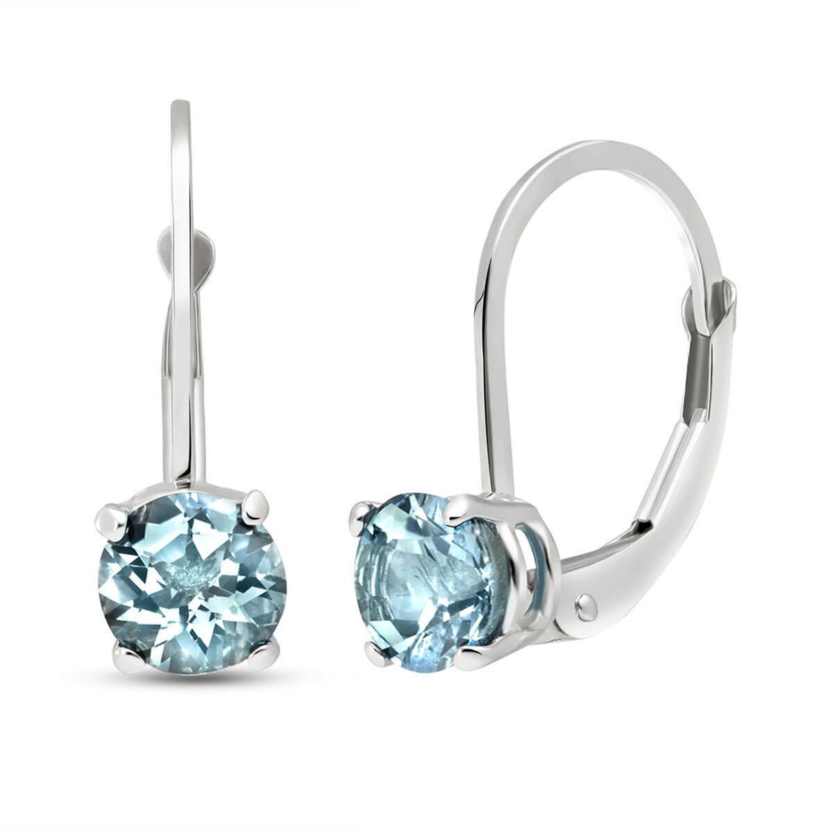 1.2 Carat 14K Solid White Gold Adventure Partner Aquamarine Earrings