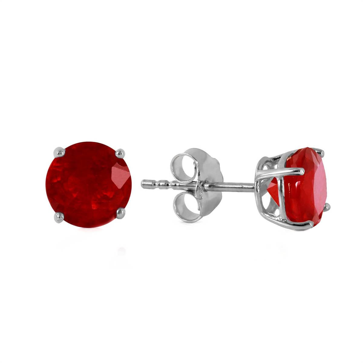 0.95 Carat 14K Solid White Gold Kiss Goodnight Ruby Earrings