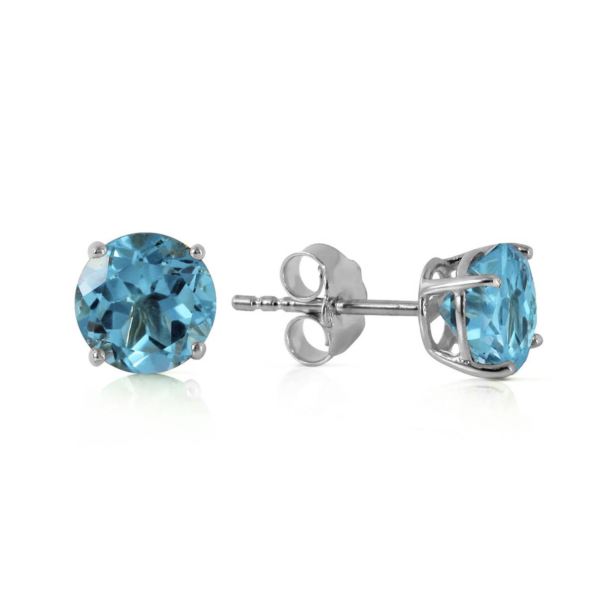 0.95 Carat 14K Solid White Gold Welcome Light Blue Topaz Earrings