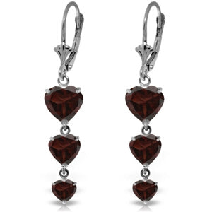 6 Carat 14K Solid White Gold Chandelier Earrings Garnet
