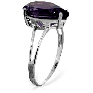 5 Carat 14K Solid White Gold Playing Cards Amethyst Ring